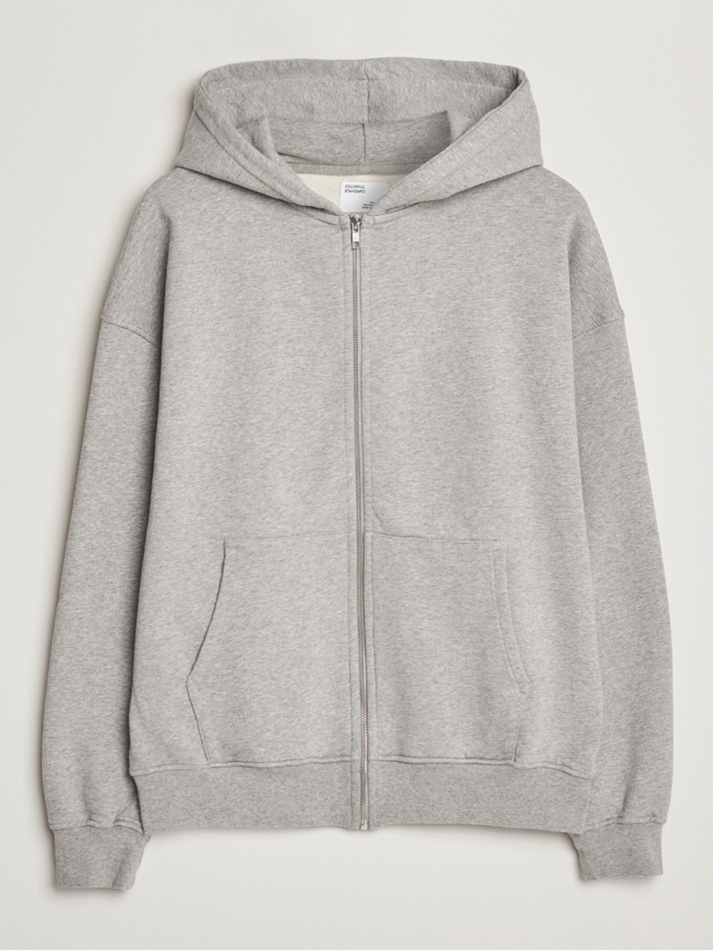 COLORFUL STANDARD GREY ZIP UP HOODIE